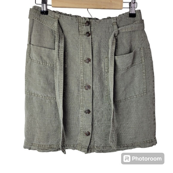 C&C California | Linen Blend  Retro Button Down Skirt Womens Small - Picture 2 of 7